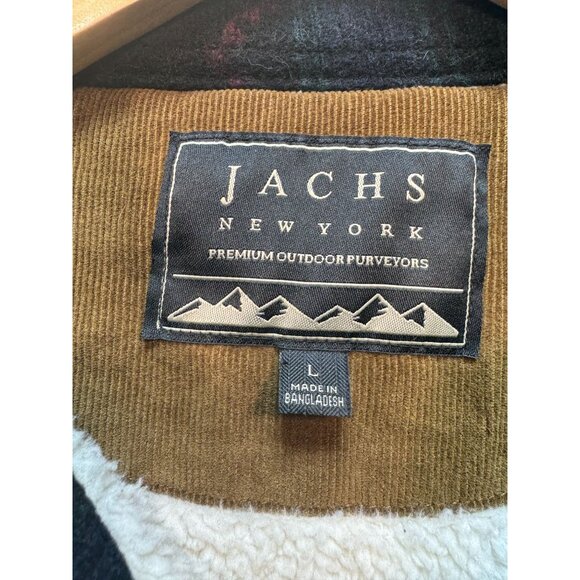 Jachs Mens Wool Sherpa Lined Flannel Shirt Jacket Long Sleeve Size L Multi Aztec - Picture 7 of 16